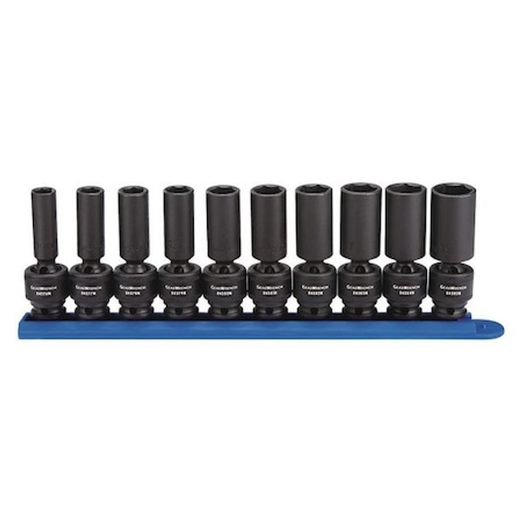 10 Piece 3/8" Drive 6 Point Deep Universal Impact Metric Socket Set - 84924N