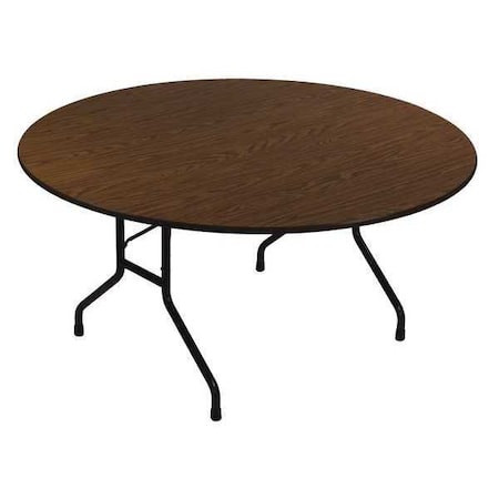 Round Commerical Folding Utility Table, 60" dia. W, 29" H, High Pressure Laminate Top, Walnut - CF60PX-01