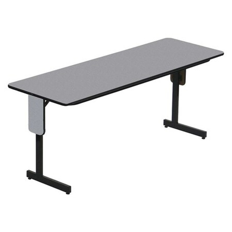 Rectangle Panel Leg Adjustable Height Folding Seminar Training Table, 18" X 60" X 29", Gray Granite - SPA1860PX-15