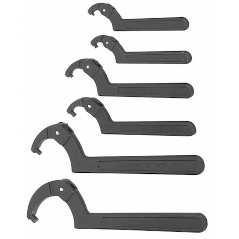 Williams Spanner Wrench Set, Adj. Pin, 6 Pieces - WS-476