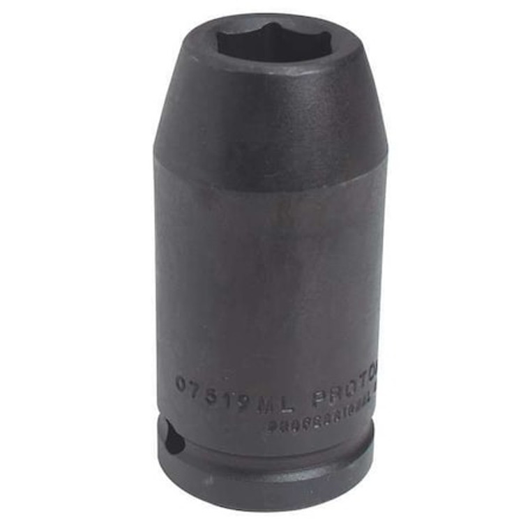 3/4 in Drive Impact Socket 46 mm Size, Standard Socket, black oxide - J07546MT