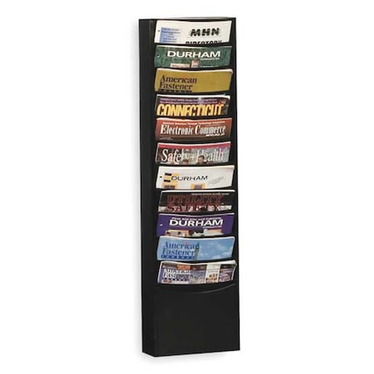 Literature Rack 11 Compartments, 13-1/8"W x 4"D Black - 405-08
