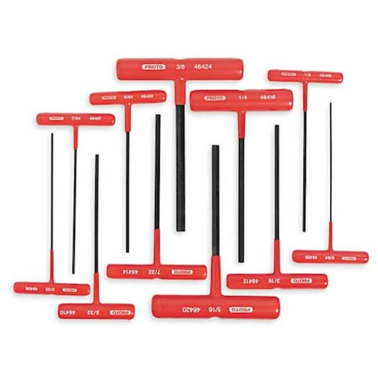 11 Piece SAE T-Shape Hex Key Set, J4968 - J4968