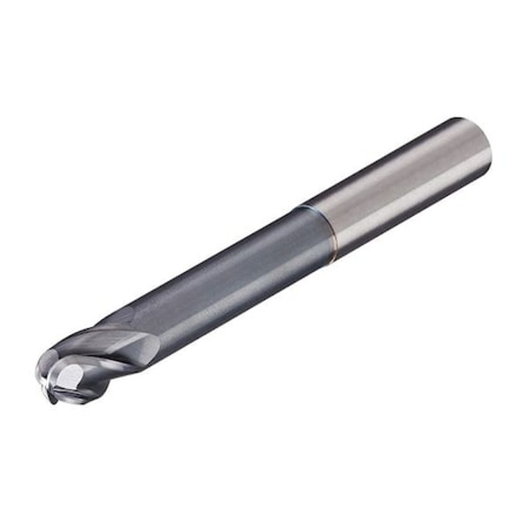 Carbide End Mill, Dia 3/8 In, Cut L 3/4 In - BLR-375-4X