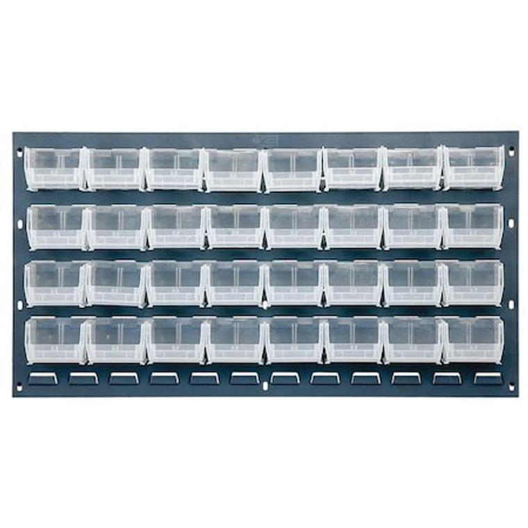 Steel Louvered Panel, 36 in W x 1/4 in D x 20 in H, Gray - QLP-3619-210-32CL