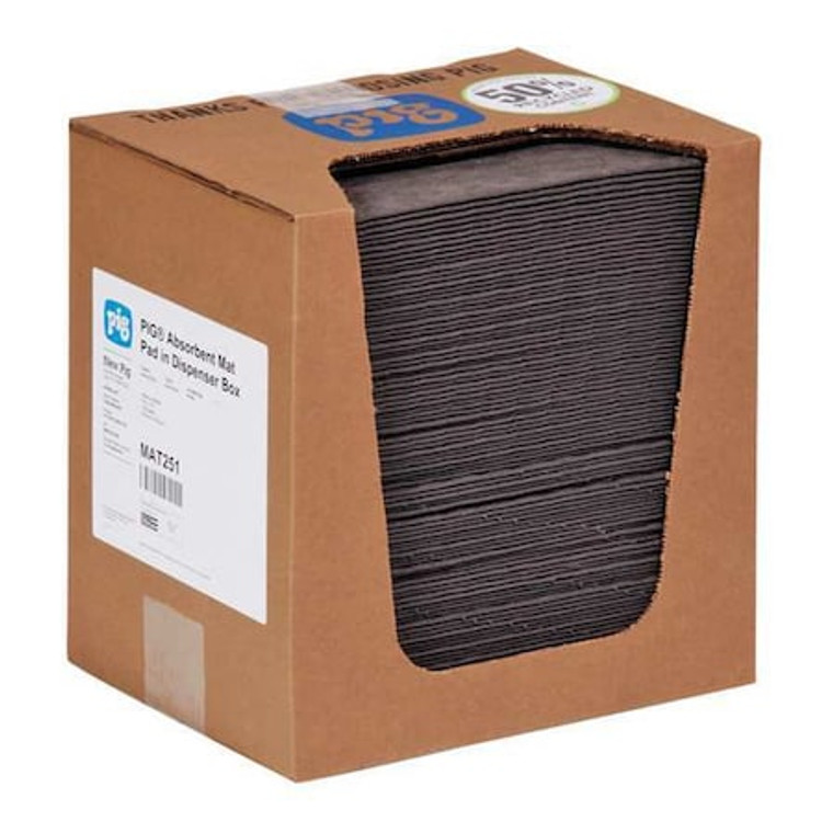 Sorbents, 10 gal, 10 in x 13 in, Universal, Gray, Polypropylene - MAT251