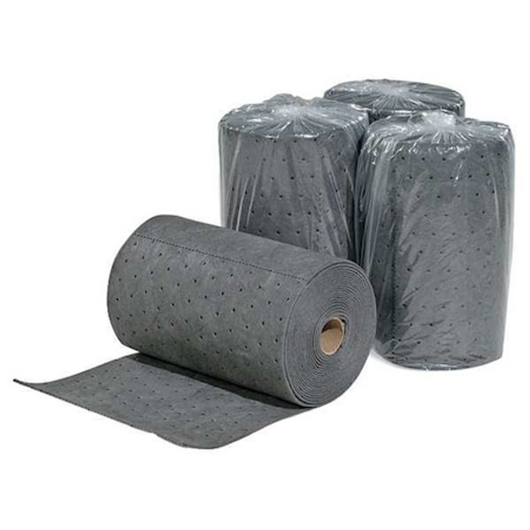 Sorbents, 7 gal, 10 in x 25 ft, Universal, Gray, Polypropylene - MAT193