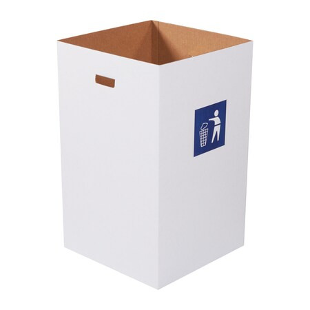 Trash Can, White, 200#/ECT-32 Corrugated - CRR40W