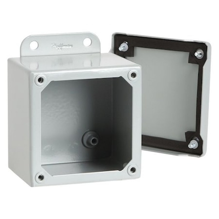Steel Electrical Enclosures, 6 in H, 3 in D, 4 in W, NEMA 12, Screw On - A604SC