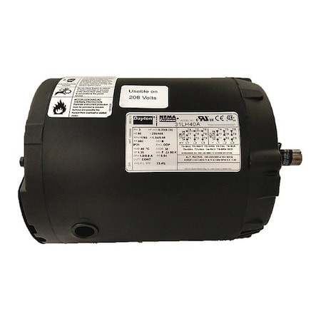3-Phase General Purpose Motor, 1/3 HP, 56C Frame, 230/460V AC Voltage, 1765 Nameplate RPM - 31LH40