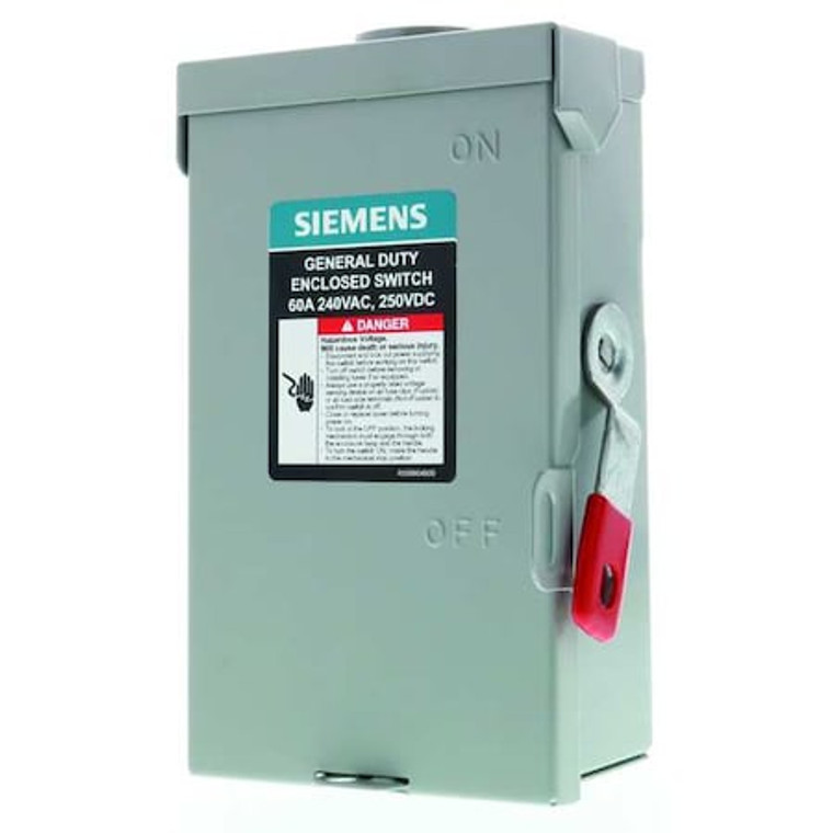 Nonfusible Safety Switch, General Duty, 240V AC, 3PST, 60 A, NEMA 3R - GNF322RA