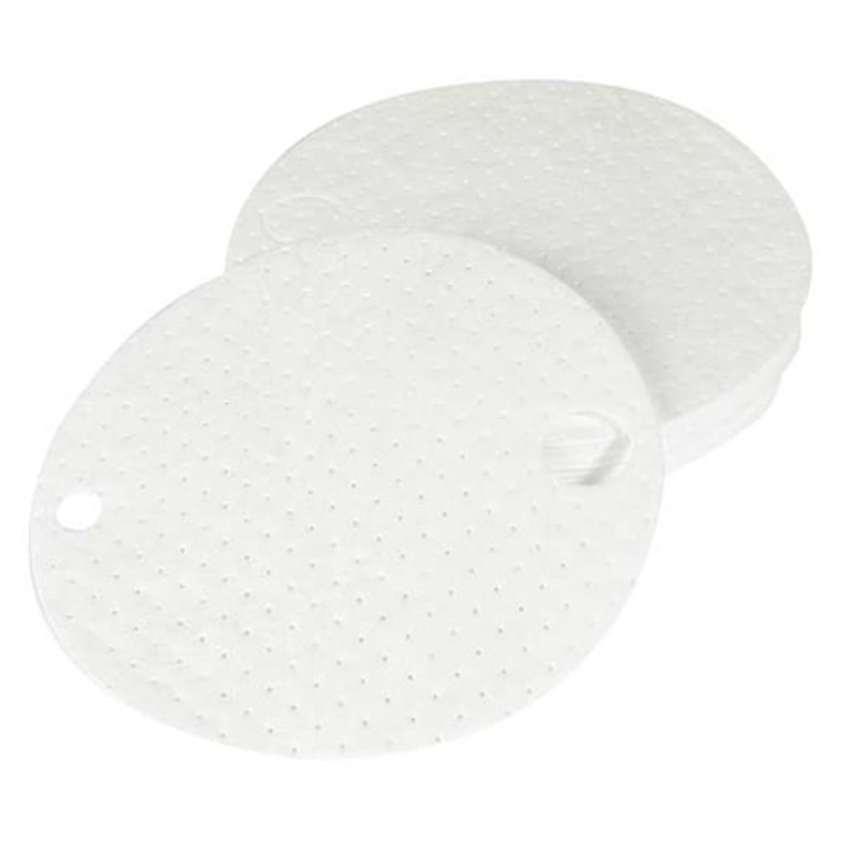 Sorbents, 6 gal, 22 in Dia., Oil, White, Polypropylene - 35ZR03