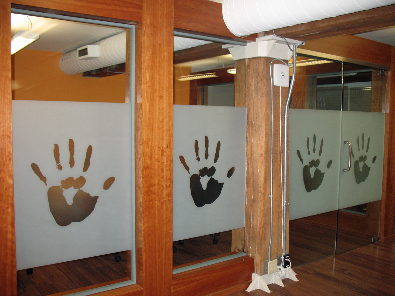 handprint custom window graphic