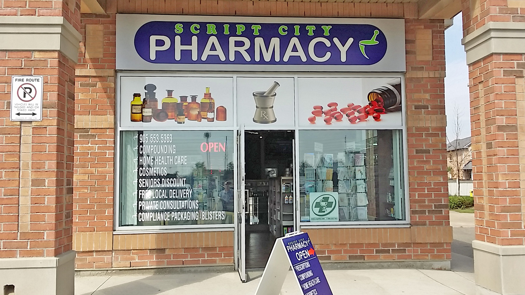 strip mall pharmacy entrance