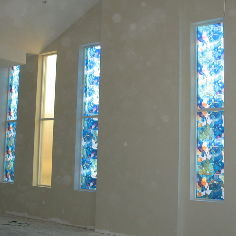 installing stained glass window film panels