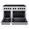 ZLINE 3-Piece Appliance Package - 48-Inch Paramount Autograph Dual Fuel Range, 36-Inch French Door Refrigerator with Water Dispenser, Dishwasher, in Stainless Steel with Matte Black Accents