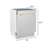 ZLINE 3-Piece Appliance Package - 48-Inch Paramount Autograph Gas Range, 36-Inch French Door Refrigerator, Dishwasher, in Stainless Steel with Gold Accents