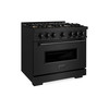 ZLINE 36-Inch 5.2 Cu. Ft. Classic Dual Fuel Range with 6 Burner DuoPro™ Cooktop and Convection Oven in Black Stainless Steel (PCDRB-36)
