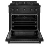 ZLINE 5-Piece Appliance Package - 30-Inch Paramount Dual Fuel Range, Wall Mount Range Hood, 36-Inch French Door Refrigerator, Dishwasher, and 30-Inch Microwave Drawer in Black Stainless Steel