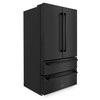 ZLINE 4-Piece Appliance Package - 30-Inch Paramount Dual Fuel Range, Wall Mount Range Hood, 36-Inch French Door Refrigerator, Dishwasher, in Black Stainless Steel