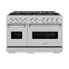 ZLINE 48-Inch 6.7 Cu. Ft. Classic Gas Range with 8 Burner DuoPro™ Cooktop and Dual Ovens in Satin Stainless Steel (PCGRS-48)