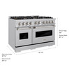 ZLINE 48-Inch 6.7 Cu. Ft. Classic Gas Range with 8 Burner DuoPro™ Cooktop and Dual Ovens in Satin Stainless Steel (PCGRS-48)