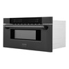 ZLINE 5-Piece Appliance Package - 36-Inch Paramount Gas Range, Wall Mount Range Hood, 36-Inch French Door Refrigerator with Water Dispenser, Dishwasher, and 30-Inch Microwave Drawer in Black Stainless Steel