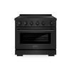 ZLINE 36-Inch 5.2 cu. ft. Paramount Induction Range with 5 Element Cooktop and Electric Convection Oven in Black Stainless Steel (SINRB-36)