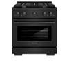 ZLINE 3-Piece Appliance Package - 30-Inch Paramount Gas Range, 36-Inch French Door Refrigerator with Water Dispenser, Dishwasher, in Black Stainless Steel