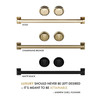 ZLINE 5-Piece Appliance Package - 36-Inch Autograph Edition Gas Range, Wall Mount Range Hood, 36-Inch French Door Refrigerator, Dishwasher, and 30-Inch Microwave Drawer in Black Stainless Steel with Gold Accents