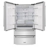 ZLINE 4-Piece Appliance Package - 36-Inch Paramount Dual Fuel Range, Wall Mount Range Hood, 36-Inch French Door Refrigerator, Dishwasher, in Stainless Steel