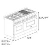 ZLINE 5-Piece Appliance Package - 48-Inch Legacy Autograph Dual Fuel Range, Wall Mount Range Hood, 36-Inch French Door Refrigerator, Dishwasher, and 24-Inch Microwave Drawer in Stainless Steel with Gold Accents