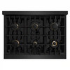 ZLINE 5-Piece Appliance Package - 36-Inch Autograph Edition Gas Range, Wall Mount Range Hood, 36-Inch French Door Refrigerator with Water Dispenser, Dishwasher, and 30-Inch Microwave Drawer in Black Stainless Steel with Gold Accents