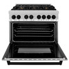 ZLINE 4-Piece Appliance Package - 36-Inch Legacy Autograph Dual Fuel Range, Wall Mount Range Hood, 36-Inch French Door Refrigerator with Water Dispenser, Dishwasher, in Stainless Steel with Matte Black Accents