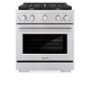 ZLINE 5-Piece Appliance Package - 30-Inch Paramount Dual Fuel Range, Wall Mount Range Hood, 36-Inch French Door Refrigerator, Dishwasher, and 30-Inch Microwave Drawer in Stainless Steel