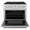 ZLINE 5-Piece Appliance Package - 36-Inch Paramount Dual Fuel Range, Wall Mount Range Hood, 36-Inch French Door Refrigerator with Water Dispenser, Dishwasher, and 24-Inch Microwave Drawer in Stainless Steel