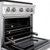ZLINE 4-Piece Appliance Package - 30-Inch Paramount Dual Fuel Range, Wall Mount Range Hood, 36-Inch French Door Refrigerator, Dishwasher, in Stainless Steel