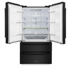 ZLINE 5-Piece Appliance Package - 48-Inch Classic Gas Range, Wall Mount Range Hood, 36-Inch French Door Refrigerator, Dishwasher, and 30-Inch Microwave Drawer in Black Stainless Steel
