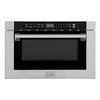 ZLINE 5-Piece Appliance Package - 36-Inch Paramount Dual Fuel Range, Wall Mount Range Hood, 36-Inch French Door Refrigerator, Dishwasher, and 24-Inch Microwave Drawer in Stainless Steel
