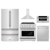 ZLINE 5-Piece Appliance Package - 30-Inch Paramount Induction Range, Wall Mount Range Hood, 36-Inch French Door Refrigerator, Dishwasher, and 30-Inch Microwave Drawer in Stainless Steel