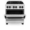 ZLINE 3-Piece Appliance Package - 30-Inch Legacy Autograph Dual Fuel Range, 36-Inch French Door Refrigerator with Water Dispenser, Dishwasher, in Stainless Steel with Matte Black Accents