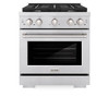 ZLINE 3-Piece Appliance Package - 30-Inch Paramount Gas Range, 36-Inch French Door Refrigerator, Dishwasher, in Stainless Steel