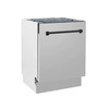 ZLINE 5-Piece Appliance Package - 48-Inch Legacy Autograph Dual Fuel Range, Wall Mount Range Hood, 36-Inch French Door Refrigerator with Water Dispenser, Dishwasher, and 24-Inch Microwave Drawer in Stainless Steel with Matte Black Accents