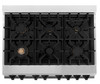 ZLINE 5-Piece Appliance Package - 36-Inch Legacy Autograph Dual Fuel Range, Wall Mount Range Hood, 36-Inch French Door Refrigerator with Water Dispenser, Dishwasher, and 24-Inch Microwave Drawer in Stainless Steel with Matte Black Accents