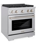 ZLINE 5-Piece Appliance Package - 30-Inch Paramount Dual Fuel Range, Wall Mount Range Hood, 36-Inch French Door Refrigerator with Water Dispenser, Dishwasher, and 30-Inch Microwave Drawer in Stainless Steel