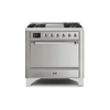 ILVE 36 Inch Majestic II Series Natural/ Propane Gas Burner and Electric Oven Range with 6 Sealed Burners (UM09FDQNS3)