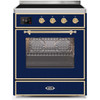 ILVE 30" Majestic II Series Freestanding Electric Single Oven Range with 4 Elements, Triple Glass Cool Door, Convection Oven, TFT Oven Control Display and Child Lock (UMI30NE3)