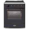 ILVE 30" Majestic II Series Freestanding Electric Single Oven Range with 4 Elements, Triple Glass Cool Door, Convection Oven, TFT Oven Control Display and Child Lock (UMI30NE3)
