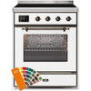 ILVE 30" Majestic II Series Freestanding Electric Single Oven Range with 4 Elements, Triple Glass Cool Door, Convection Oven, TFT Oven Control Display and Child Lock (UMI30NE3)