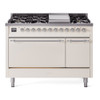 ILVE Nostalgie II 48" Dual Fuel Range with 8 Sealed Burners + Griddle Solid Door - UP48FQNMP